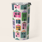 Happy Houses - Multi-colored Travel Mug Gallery Image 2