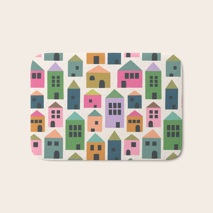 Happy Houses - Multi-colored Bath Mat Gallery Image 1