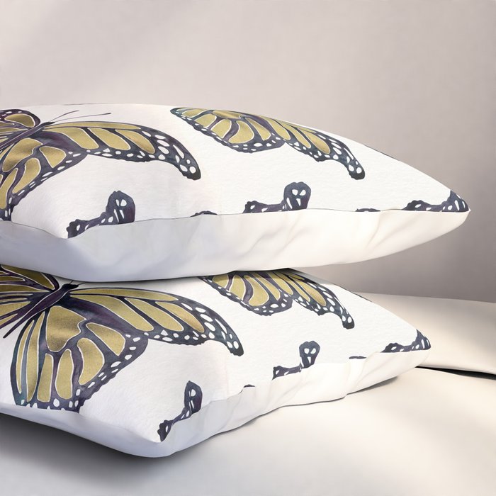 Gold Butterfly Pillow Sham Gallery Image 3