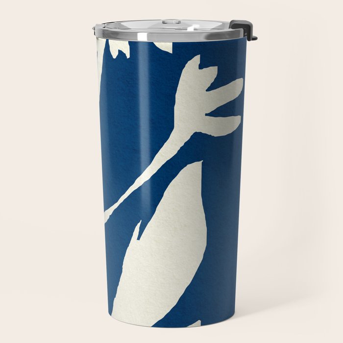 abstract botanical- blue flower Travel Mug Gallery Image 2