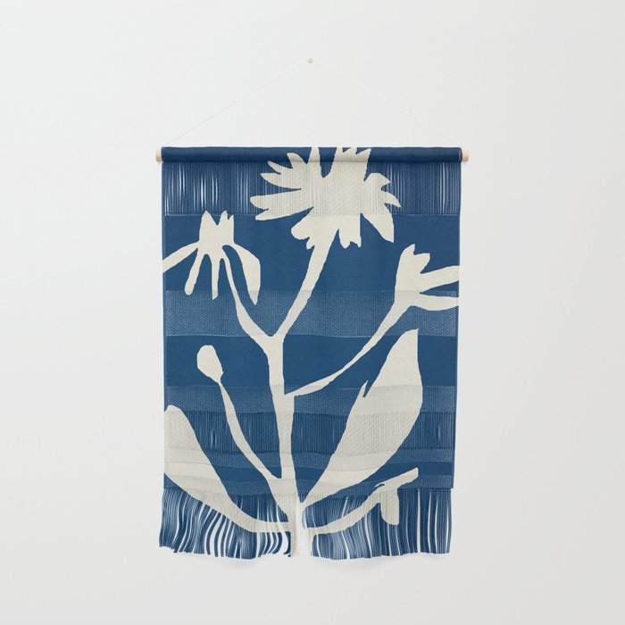 abstract botanical- blue flower Wall Hanging Gallery Image 1