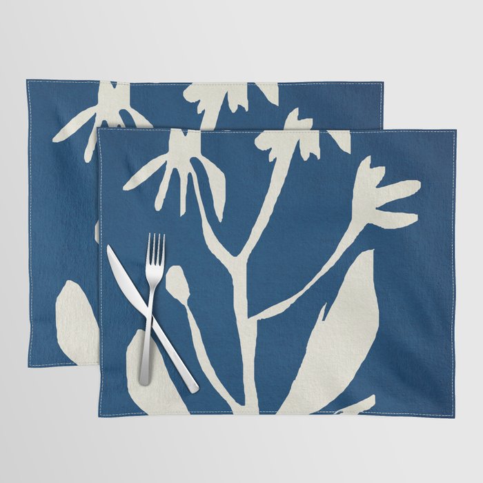 abstract botanical- blue flower Placemat Gallery Image 1