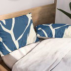 abstract botanical- blue flower Pillow Sham Gallery Image 2