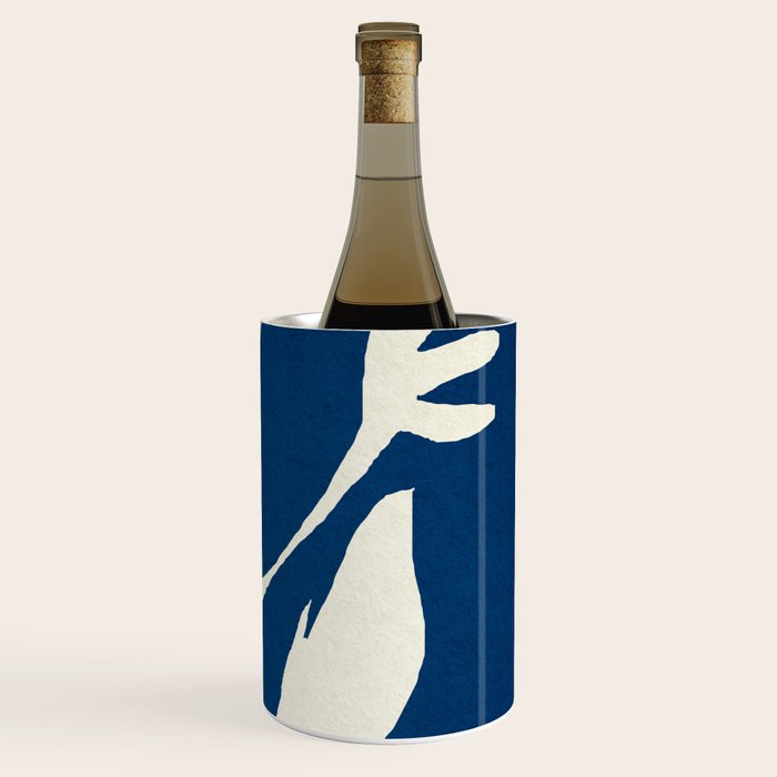 abstract botanical- blue flower Wine Chiller Gallery Image 3