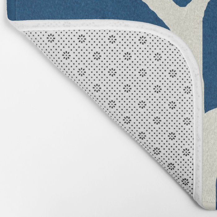 abstract botanical- blue flower Bath Mat Gallery Image 2