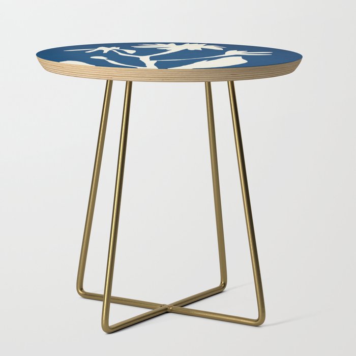 abstract botanical- blue flower Side Table Gallery Image 1