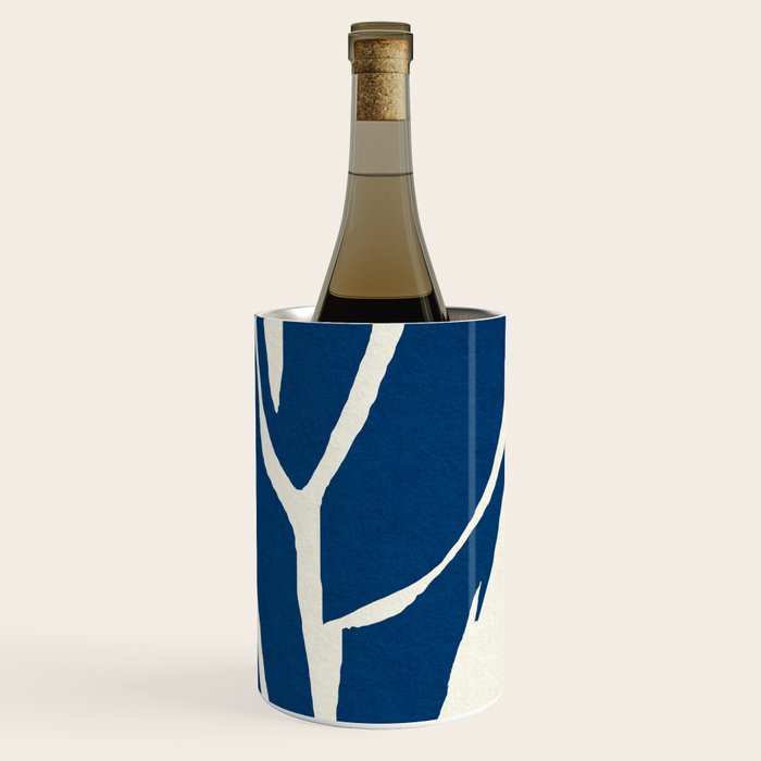 abstract botanical- blue flower Wine Chiller Gallery Image 1