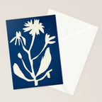 abstract botanical- blue flower Stationery Card Gallery Image 2