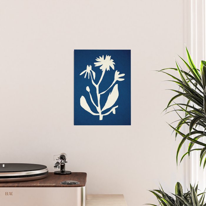 abstract botanical- blue flower Poster Gallery Image 2