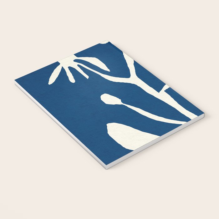 abstract botanical- blue flower Notebook Gallery Image 3