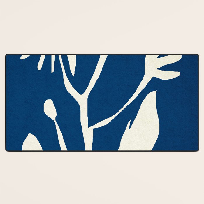 abstract botanical- blue flower Desk Mat Gallery Image 3