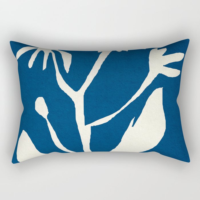 abstract botanical- blue flower Rectangular Pillow Gallery Image 1