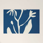 abstract botanical- blue flower Welcome Mat Gallery Image 1