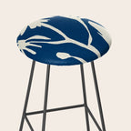 abstract botanical- blue flower Stool Gallery Image 2