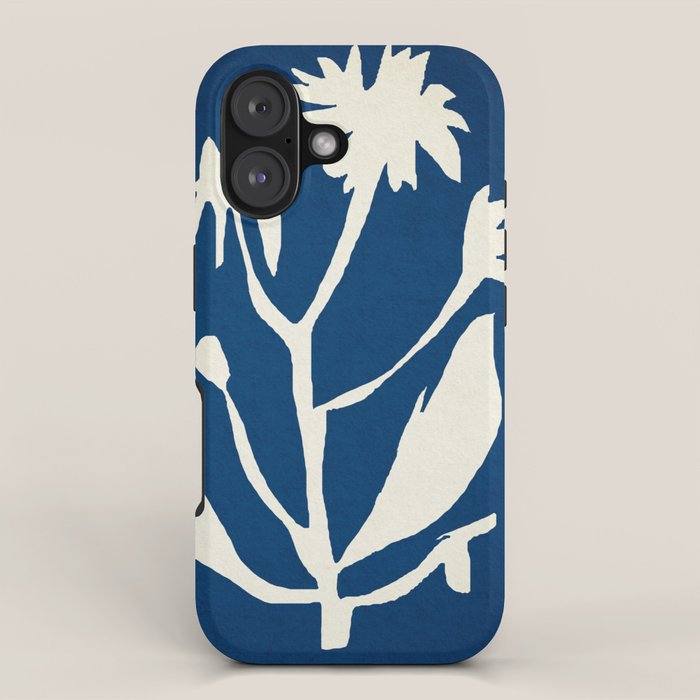 abstract botanical- blue flower iPhone Case Gallery Image 1