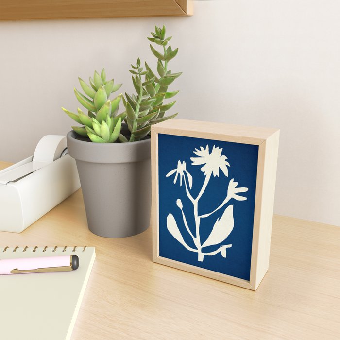 abstract botanical- blue flower Mini Art Print Gallery Image 2