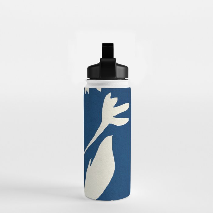 abstract botanical- blue flower Water Bottle Gallery Image 2