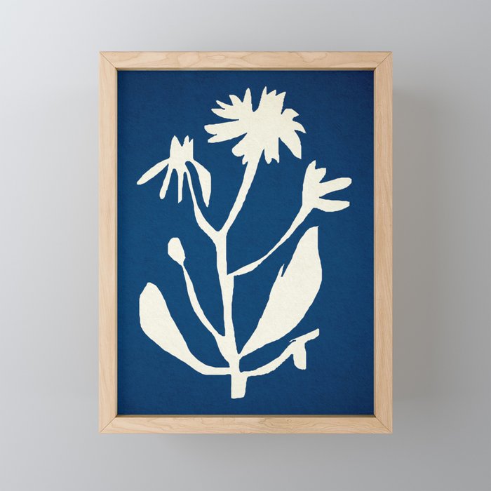 abstract botanical- blue flower Mini Art Print Gallery Image 1