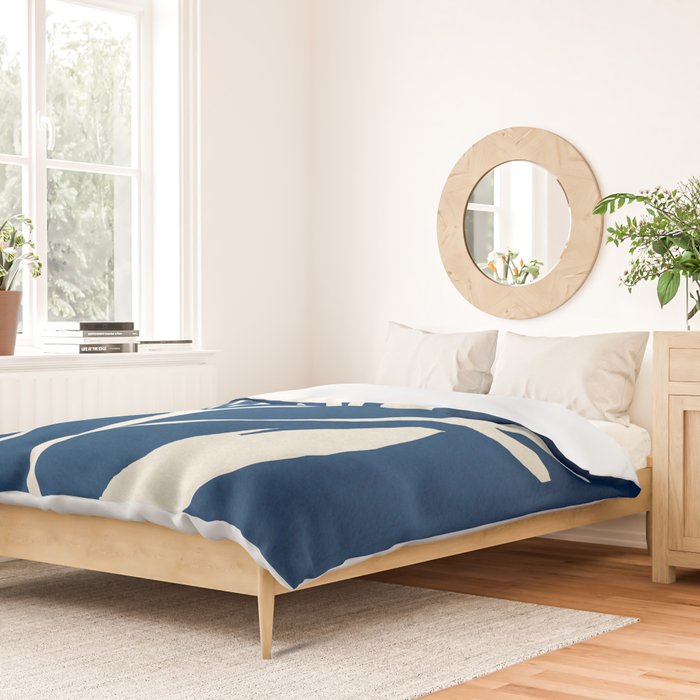 abstract botanical- blue flower Duvet Cover Gallery Image 2