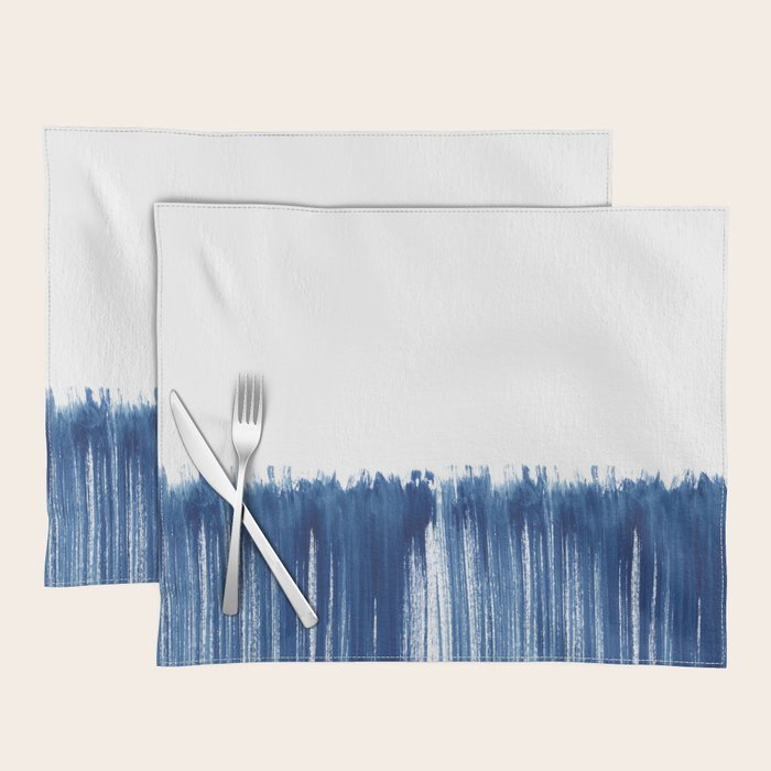Indigo Abstract Brush Strokes | No. 5 Placemat Gallery Image 1