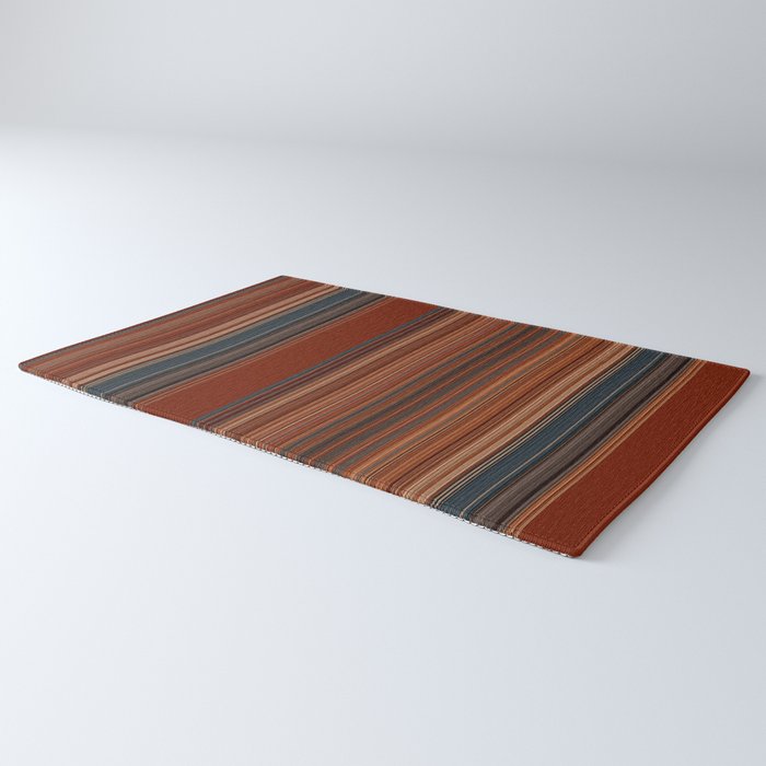 Bold Rust Colorful Stripes Rug Gallery Image 3