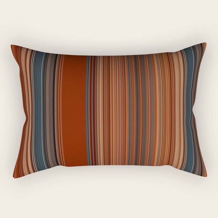 Bold Rust Colorful Stripes Rectangular Pillow Gallery Image 2