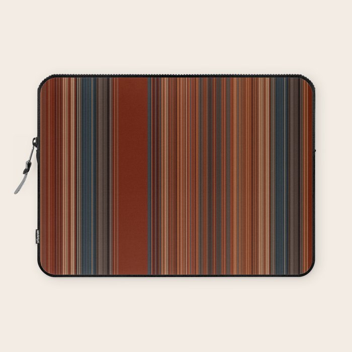 Bold Rust Colorful Stripes Laptop Sleeve Gallery Image 1