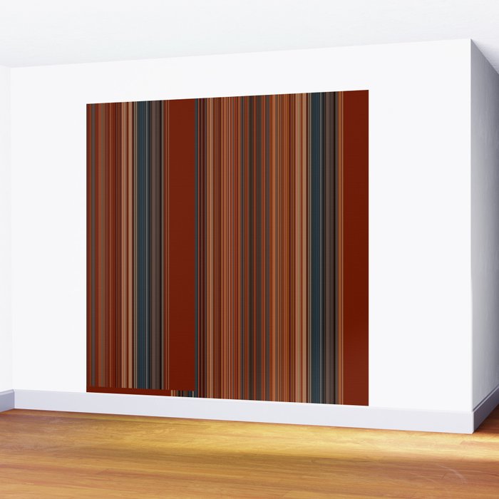 Bold Rust Colorful Stripes Wall Mural Gallery Image 2