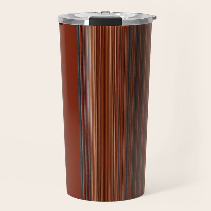 Bold Rust Colorful Stripes Travel Mug Gallery Image 1