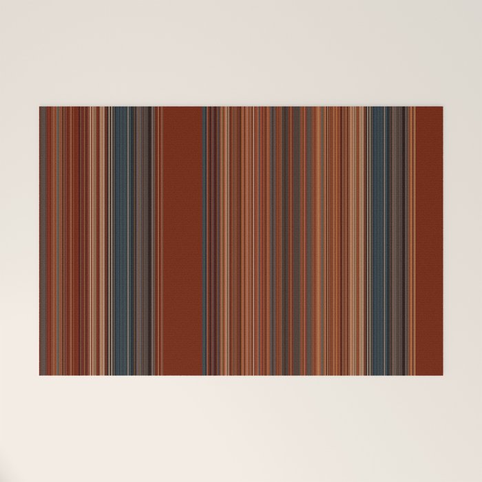 Bold Rust Colorful Stripes Welcome Mat Gallery Image 1