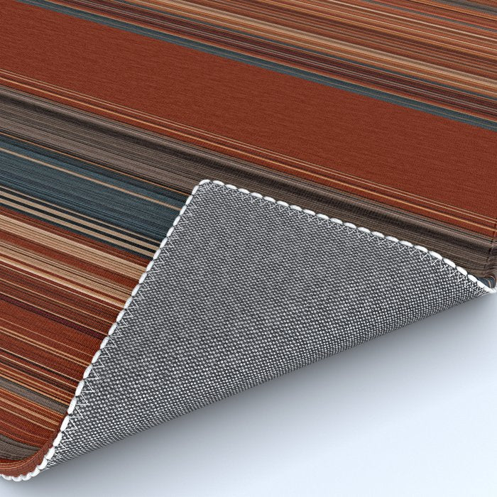 Bold Rust Colorful Stripes Rug Gallery Image 4