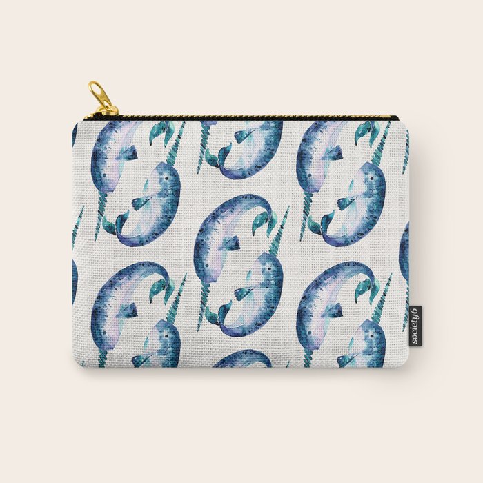Blue Narwhals Carry All Pouch Gallery Image 1