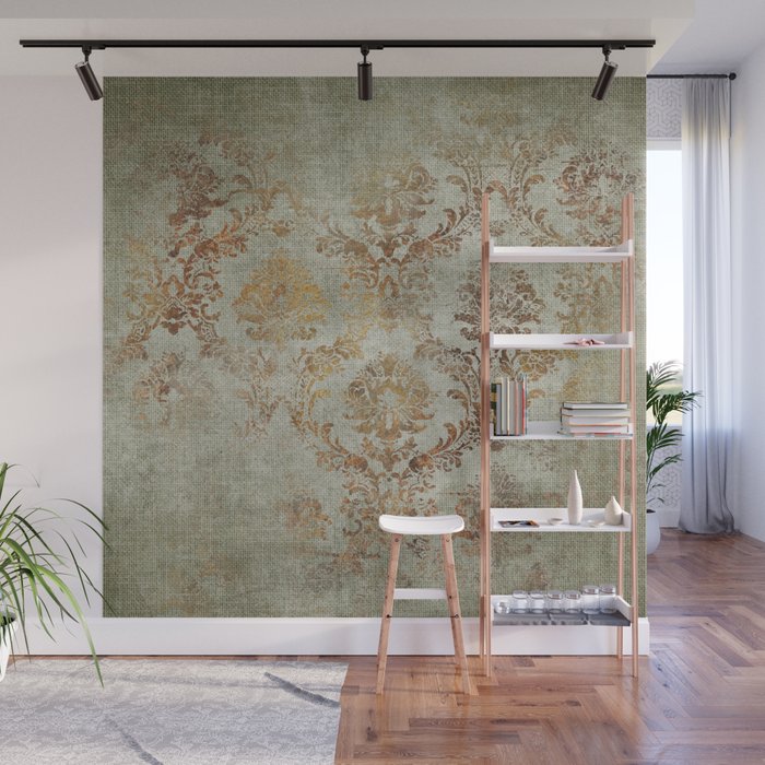 Aged Damask Texture 3 Wall Mural Gallery Image 1