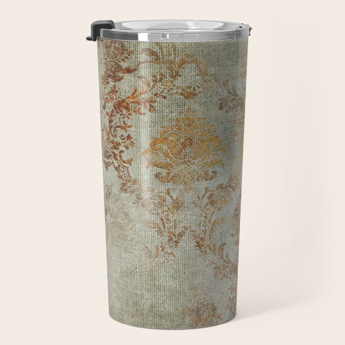 Aged Damask Texture 3 Travel Mug Gallery Image 3