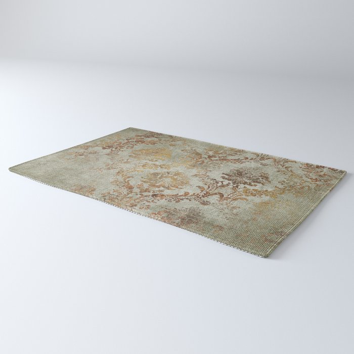 Aged Damask Texture 3 Rug Gallery Image 3