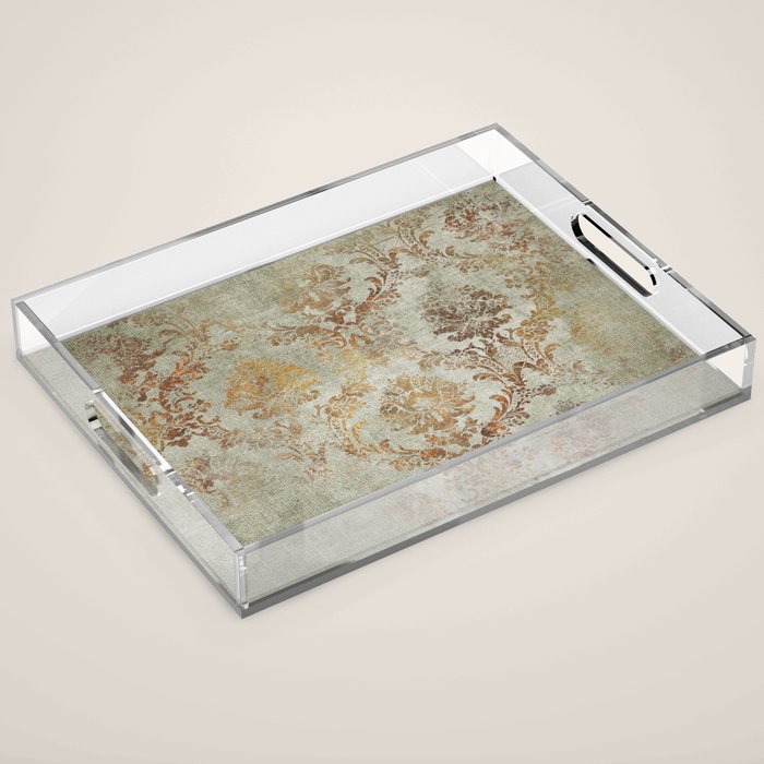 Aged Damask Texture 3 Acrylic Tray Gallery Image 1