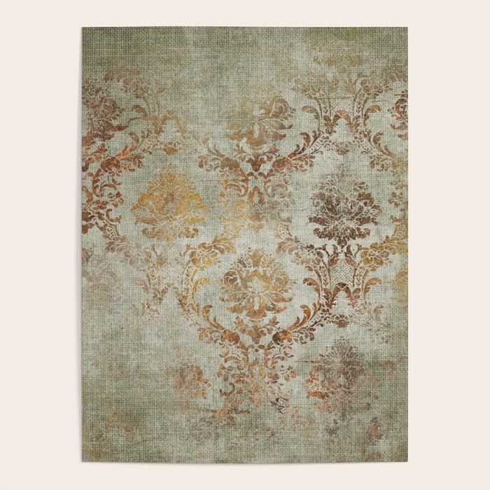 Aged Damask Texture 3 Poster Gallery Image 1