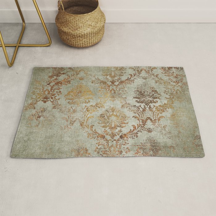 Aged Damask Texture 3 Rug Gallery Image 1
