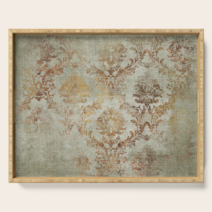 Aged Damask Texture 3 Serving Tray Gallery Image 1
