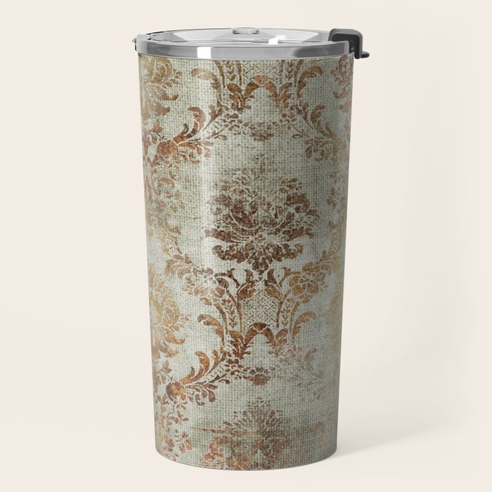 Aged Damask Texture 3 Travel Mug Gallery Image 2