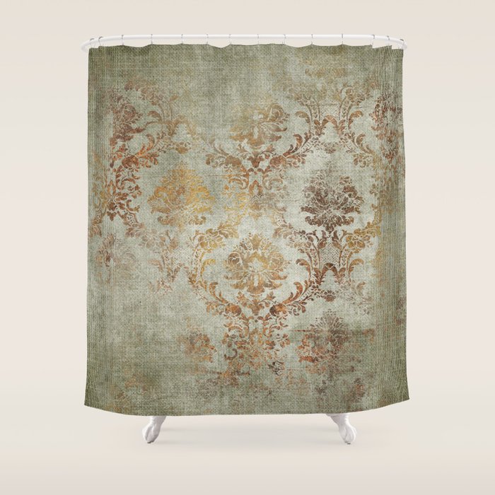 Aged Damask Texture 3 Shower Curtain