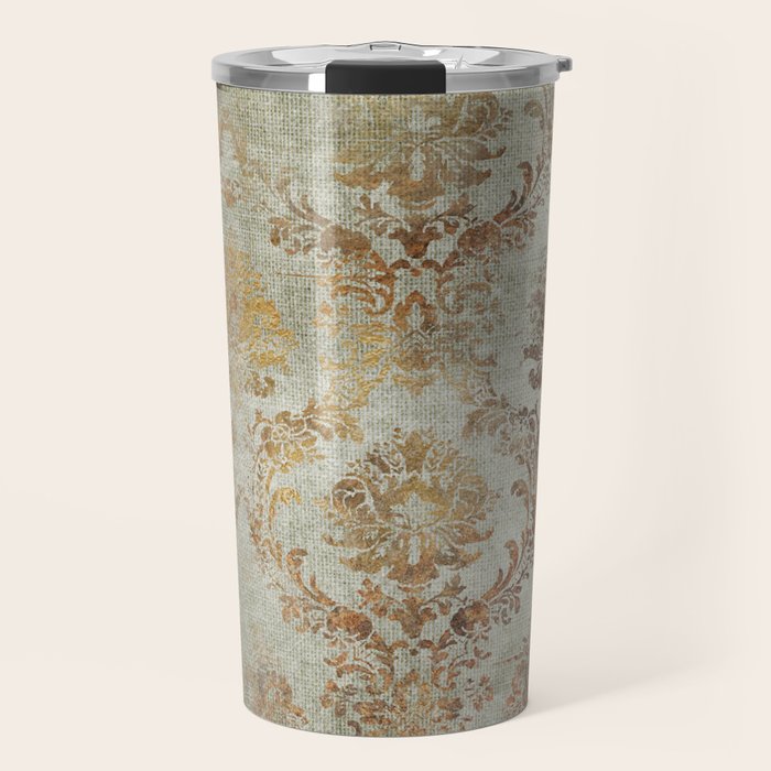 Aged Damask Texture 3 Travel Mug Gallery Image 1