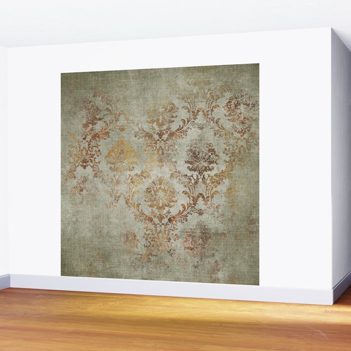 Aged Damask Texture 3 Wall Mural Gallery Image 2