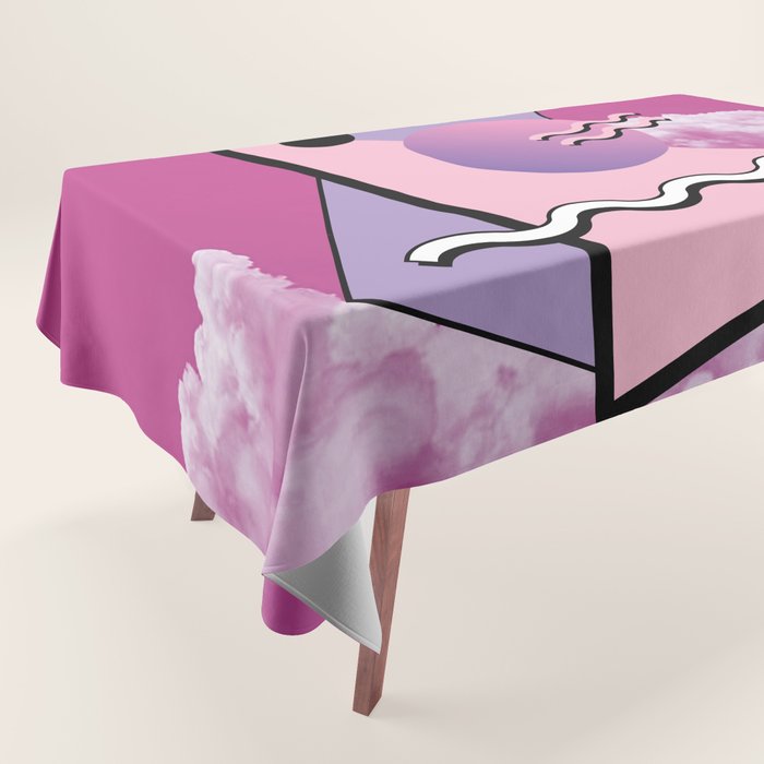 Vaporwave sky 5 / Pink Sky / 80s / 90s / aesthetic Tablecloth Gallery Image 1