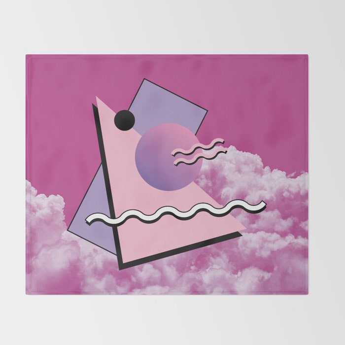 Vaporwave sky 5 / Pink Sky / 80s / 90s / aesthetic Throw Blanket Gallery Image 2