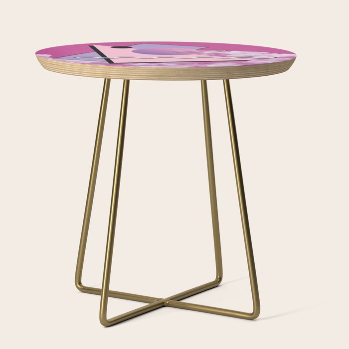 Vaporwave sky 5 / Pink Sky / 80s / 90s / aesthetic Side Table Gallery Image 1