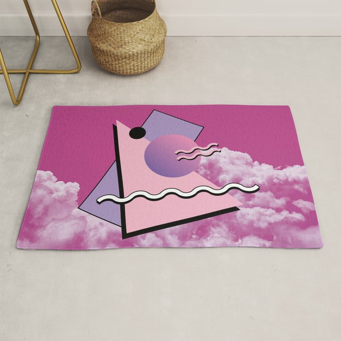 Vaporwave sky 5 / Pink Sky / 80s / 90s / aesthetic Rug Gallery Image 1