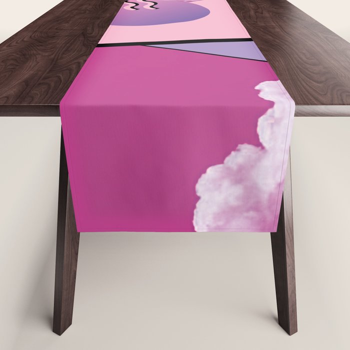 Vaporwave sky 5 / Pink Sky / 80s / 90s / aesthetic Table Runner Gallery Image 1