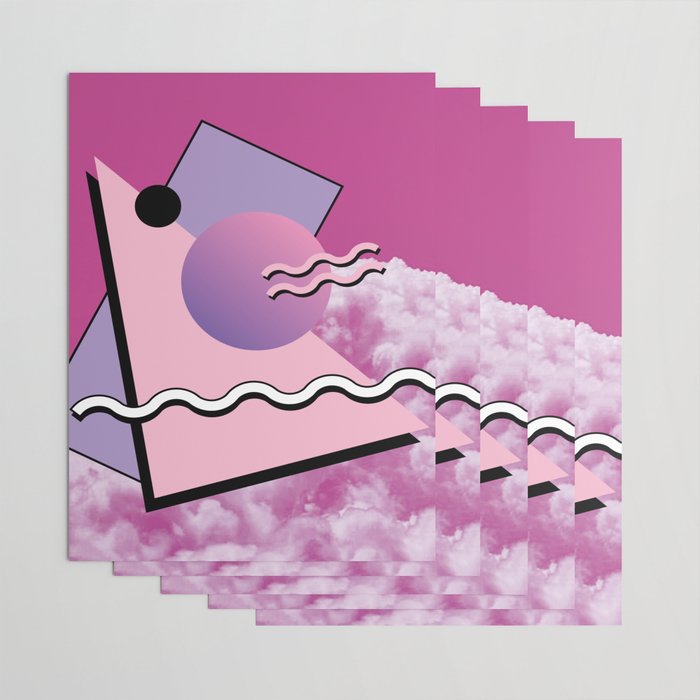 Vaporwave sky 5 / Pink Sky / 80s / 90s / aesthetic Wrapping Paper Gallery Image 3
