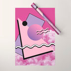 Vaporwave sky 5 / Pink Sky / 80s / 90s / aesthetic Wrapping Paper Gallery Image 1
